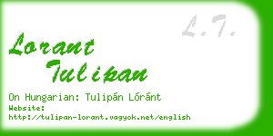 lorant tulipan business card